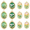 16pcs 4 styles Rack Plating Alloy Enamel Pendants ENAM-YW0005-42-1