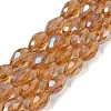 Transparent Electroplate Glass Beads Strands EGLA-N013-T8mm-B21-1