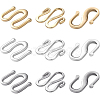 72Pcs 9 Style Brass S Hook Clasps KK-BC0002-29-1