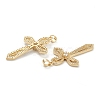 Brass Micro Pave Clear Cubic Zirconia Pendants ZIRC-M117-36G-2