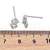 SHEGRACE Brass Micro Pave Clear Cubic Zirconia Stud Earring XGRQ4N558-729P-3