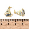 Brass Micro Pave Cubic Zirconia Pendants KK-C252-09G-3