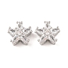 Brass Micro Pave Clear Cubic Zirconia Beads KK-S389-22P-1