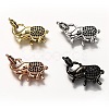 Brass Micro Pave Black Cubic Zirconia Lobster Claw Clasps ZIRC-I052-05-1