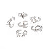 Non-Tarnish 304 Stainless Steel 12 Constellations/Zodiac Signs Open Cuff Ring for Women RJEW-S405-156P-1