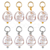 8Pcs 2 Colors Plastic Imitation Pearl Baroque Irregular Pendants PALLOY-FH00109-1