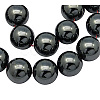Non-Magnetic Synthetic Hematite Beads Strands G-H1624-14mm-1-1