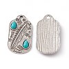 Synthetic Turquoise Teardrop Pendants PALLOY-D013-09AS-2