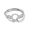 Adjustable 925 Sterling Silver 4 Prongs Ring Settings STER-K179-33P-2