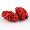 Carved Cinnabar Beads CARL-Q004-76B-3