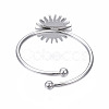 Non-Tarnish 304 Stainless Steel Open Cuff Finger Ring Cabochon Settings STAS-T060-12P-2