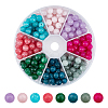 240Pcs 8 Style Natural Dyed White Jade Beads G-AR0003-96-1