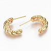 Brass Half Hoop Earrings KK-R117-027-NF-2