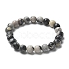 Natural Netstone Bead Stretch Bracelets X-BJEW-K212-B-021-3