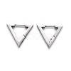 Tarnish Resistant 304 Stainless Steel Triangle Huggie Hoop Earrings STAS-H156-02A-P-1