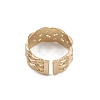 Ion Plating(IP) 304 Stainless Steel Hollow Net Open Cuff Rings for Women RJEW-G285-05G-3