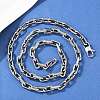 7.5MM 304 Stainless Steel Paperclip Chain Necklaces NJEW-Z105-01P-3