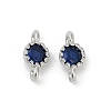 Brass Cubic Zirconia Flat Round Connector Charms KK-H204-02P-03-1