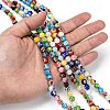 Round Handmade Millefiori Glass Beads Strands LK-R004-82-4