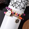 3Pcs Halloween Theme Handmade Polymer Clay Beaded Stretch Bracelets X1-BJEW-TA00466-3