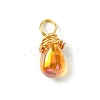 Wire Wrapped Electroplate Glass Pendant PALLOY-JF02469-2