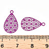 Spray Painted 430 Stainless Steel Filigree Pendants STAS-WH0047-78G-3