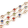 Handmade Brass Flat Round with Star Link Chains CHC-N024-08KCG-1