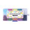 Frosted Round Transparent Glass Beads GLAA-X0007-B-3