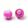 Spray Painted Drawbench Acrylic Round Beads ACRP-S657-8mm-M-3