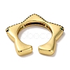 Rack Plating Star Brass Cubic Zirconia Open Cuff Rings for Women RJEW-S242-02G-A-4