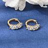 Brass Pave Cubic Zirconia Hoop Earrings KK-CBACA55-06G-1