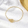 Brass Paperclip Chains Bracelets for Women BJEW-JB10398-2