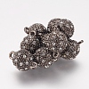 Alloy Rhinestone Magnetic Clasps with Loops X-RB-H116-2-B-2