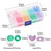 200Pcs 10 Colors Transparent & Luminous Plastic Beads KY-YW0001-50-3