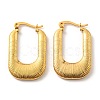 Iron Plating(IP) 304 Stainless Steel Rectangle Hoop Earrings for Women EJEW-F319-01G-1