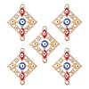 Alloy Enamel Connector Charms with Synthetic Turquoise FIND-YW0003-52-1