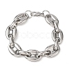 304 Stainless Steel Coffee Bean Link Chain Bracelets for Women Men LS-BJEW-F529-10B-P-3