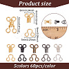 300Pcs 5 Colors Brass Interlocking Clasps FIND-GO0002-45-2