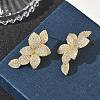 Brass & Clear Cubic Zirconia Stud Earrings KK-CBA36A2-06G-2
