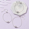 Natural Pearl Link Slider Bracelet BJEW-JB09449-02-5
