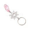 Natural Quartz & Alloy Keychain KEYC-JKC01147-5