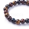 Natural Tiger Eye Beads Stretch Bracelets BJEW-F380-01-B18-2