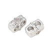 Brass Micro Pave Clear Cubic Zirconia Slide Charms KK-Z151-05P-2