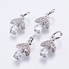 Brass Micro Pave Cubic Zirconia Charms RB-I077-25P-RS-1