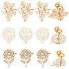 Beebeecraft 30Pcs 3 Style Brass Stud Earring Findings KK-BBC0003-29-1