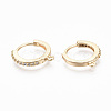 Brass Micro Pave Cubic Zirconia Huggie Hoop Earring Findings KK-T063-013-NF-1