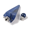 Dyed Natural Lapis Lazuli Faceted Cone Openable Perfume Bottle Big Pendants G-L524-18P-09-3