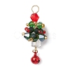 3Pcs 3 Colors Christmas Theme Glass Pendants PALLOY-JF02892-3