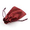 Polyester Imitation Burlap Packing Pouches Drawstring Bags ABAG-R005-9x7-06-3