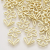 Rack Plating Alloy Open Back Bezel Pendants X-PALLOY-N150-38-1